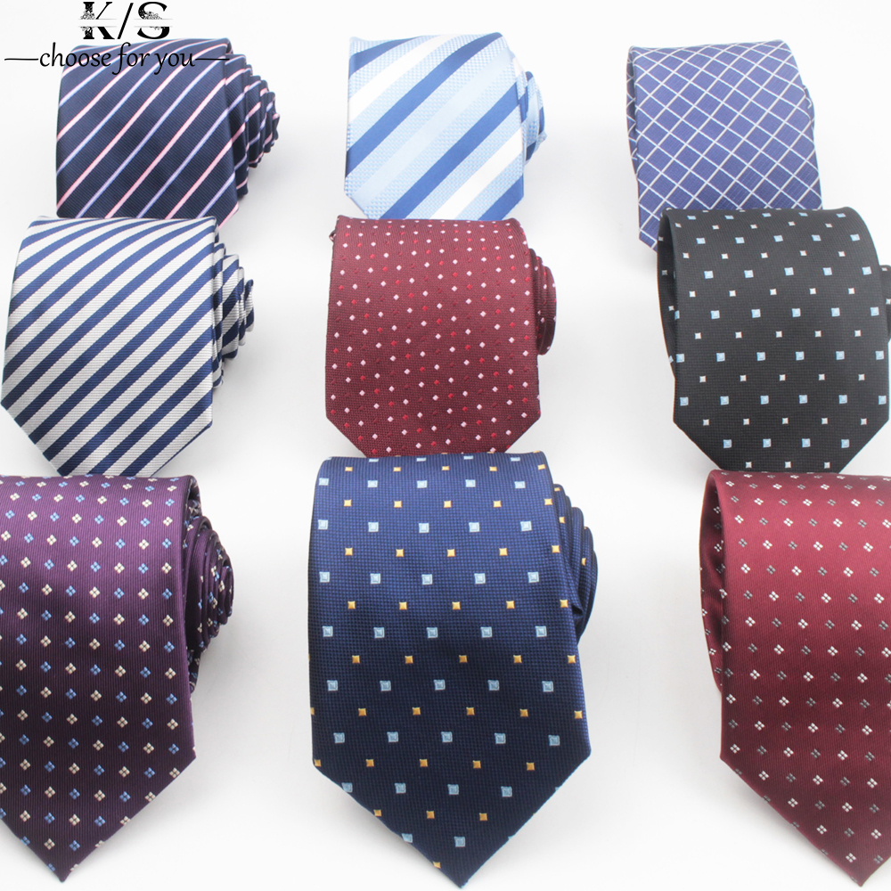 Men Formal Wear Blue - Men's Tie 8cm Stripe Dot Necktie