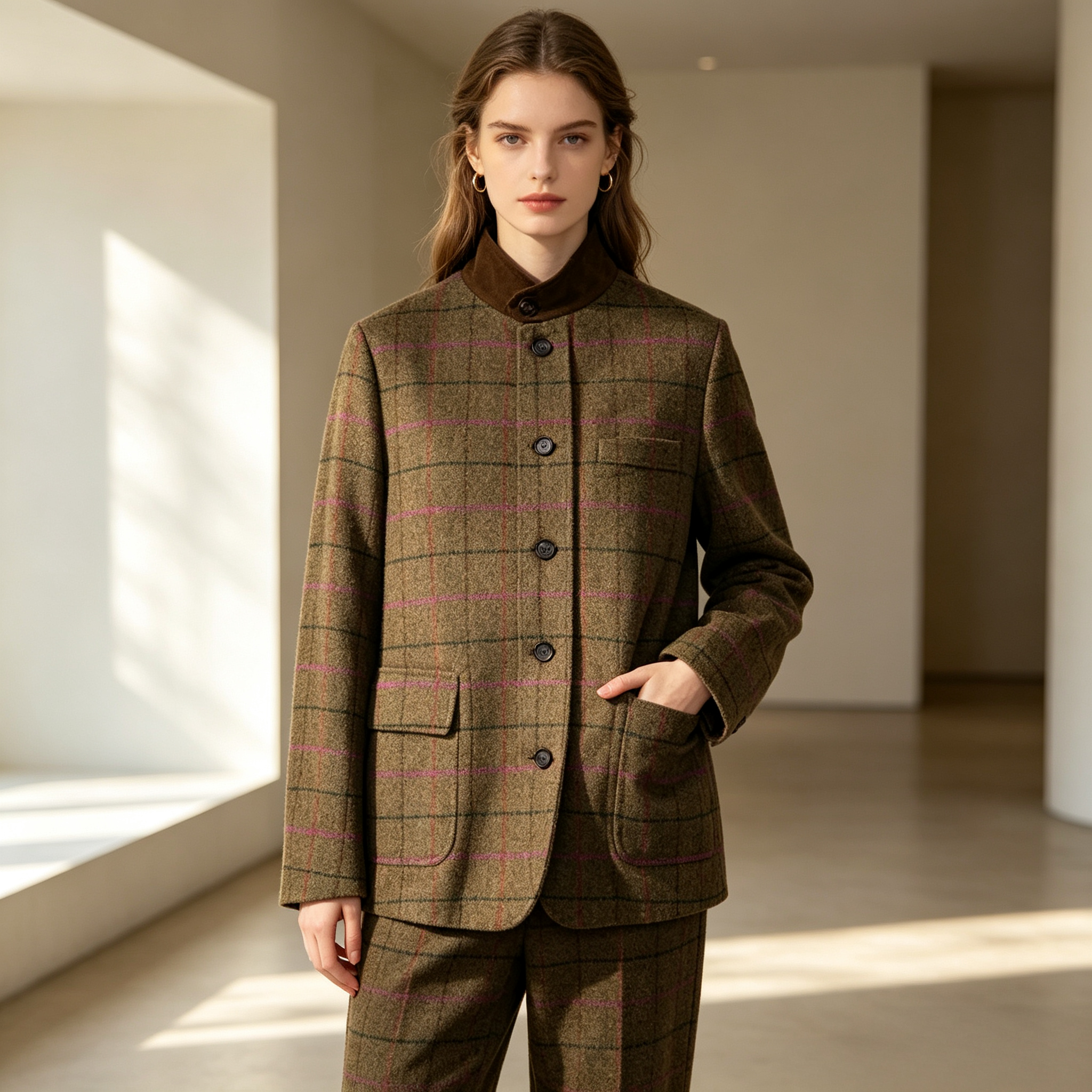 Wool Suit Jacket - Women's 100%Wool Jacket Commute Style Slim
