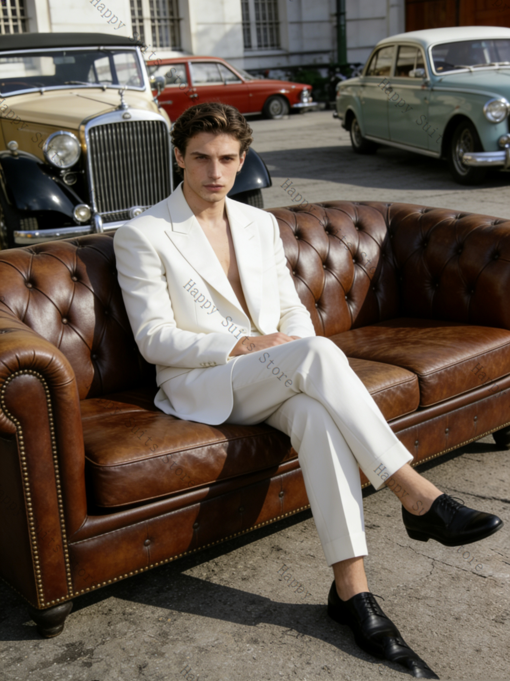 Men Formal Wear With Coat - Spring White Men Suit Set 2