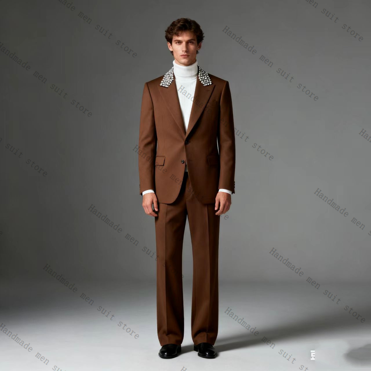 Men Formal Wear With Coat - Black Cotton Men Suit Set 2