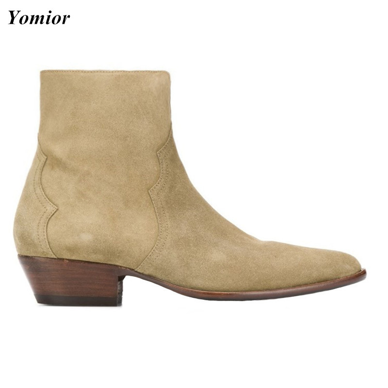 Men Formal Wear With Boots - Yomior Genuine Leather British Pointed Toe