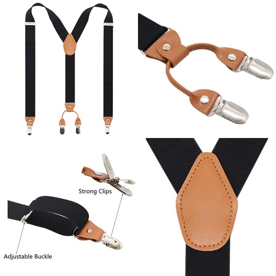 Suspender Clip Formal - Men’s Y-Back 4 Metal Clip Elastic