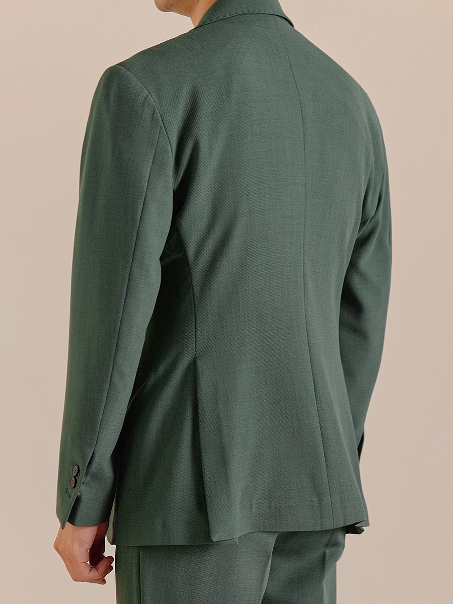 10% Wool 12% Modal Mens Suits  - Men Formal Wear Green ulasan dan harga