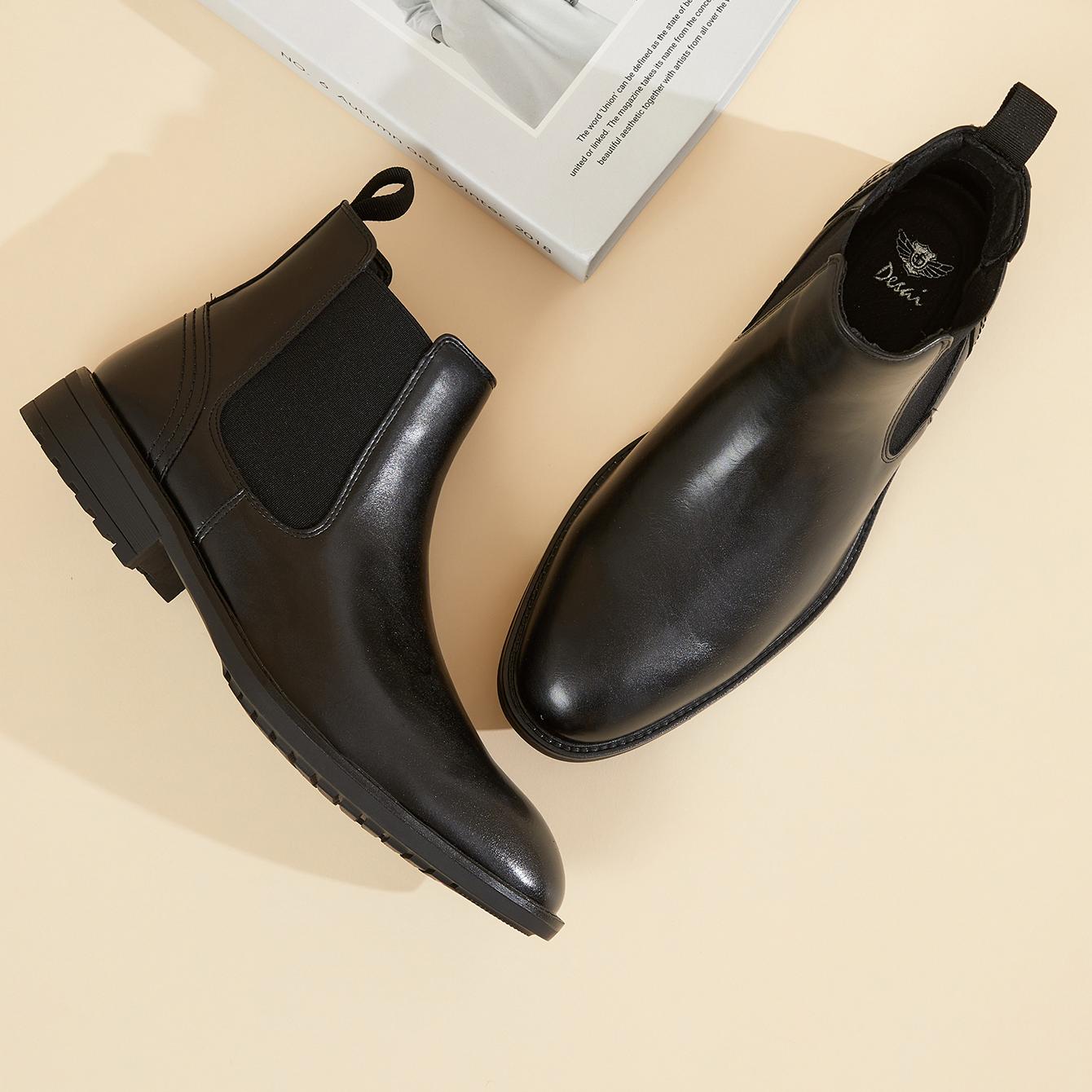 Men Leather Chelsea Boots Slip - Men Formal Wear With Boots ulasan dan harga