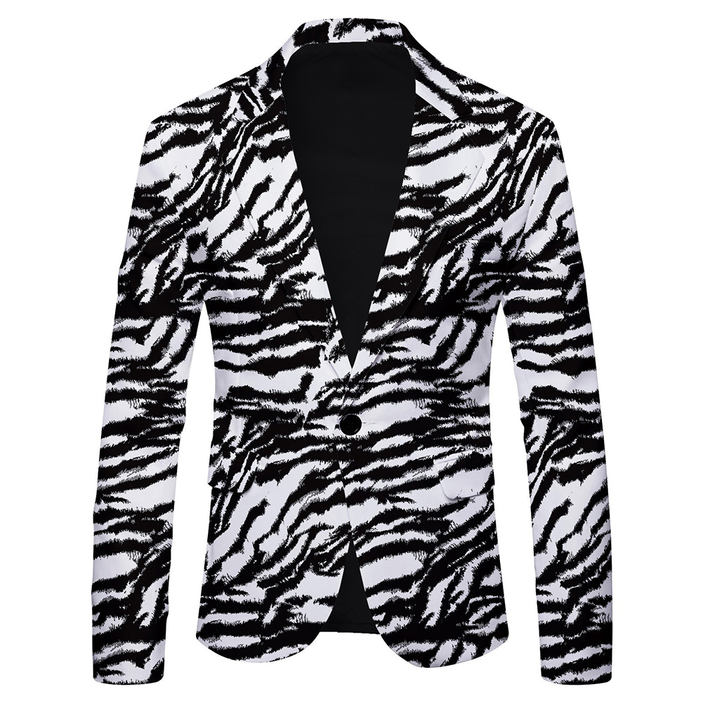 Men\'s Fashionable Printed Bla - Mens Formal Look ulasan dan harga