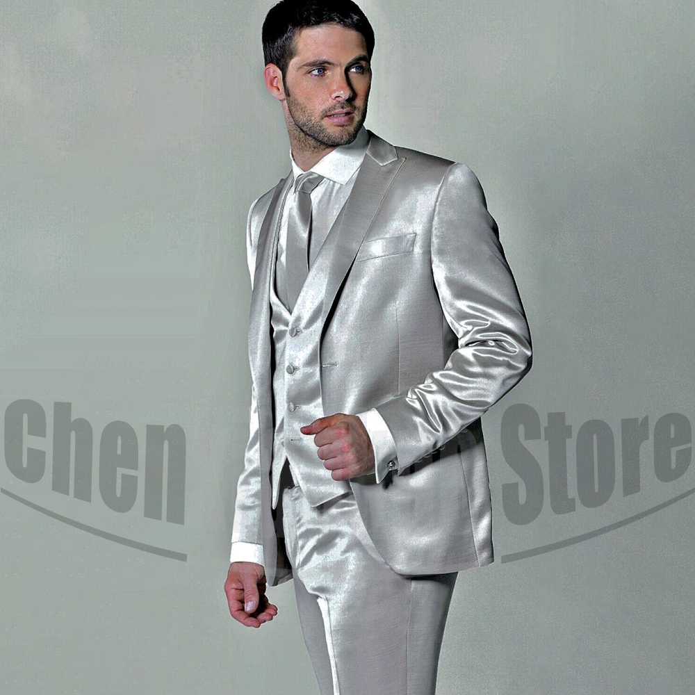 Men's Satin Three Piece Suit S - Men'S Formal Evening Wear ulasan dan harga