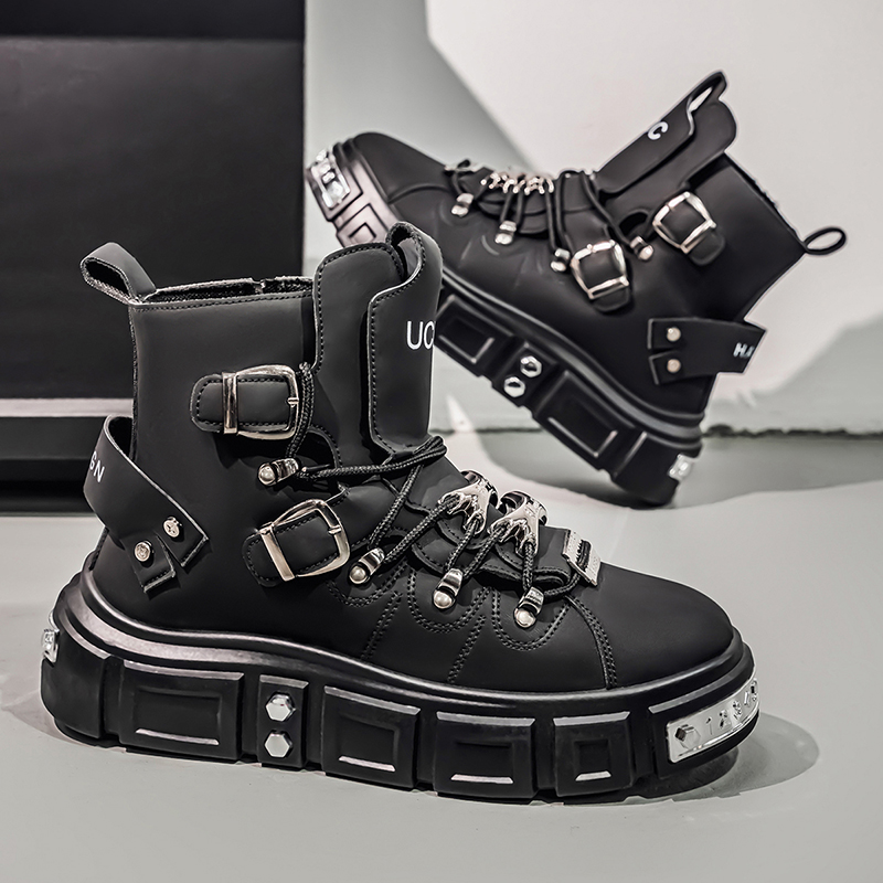 Fashion Rivet Black High top S - Men'S Gothic Formal Wear ulasan dan harga