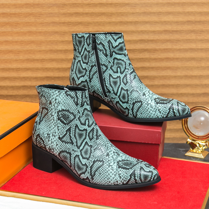 Spring Serpentine Leather Prin - Men Formal Wear With Boots ulasan dan harga