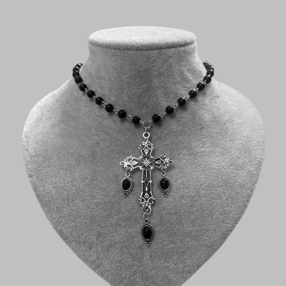 Gothic Punk Black Crystal Cros - Men'S Gothic Formal Wear ulasan dan harga