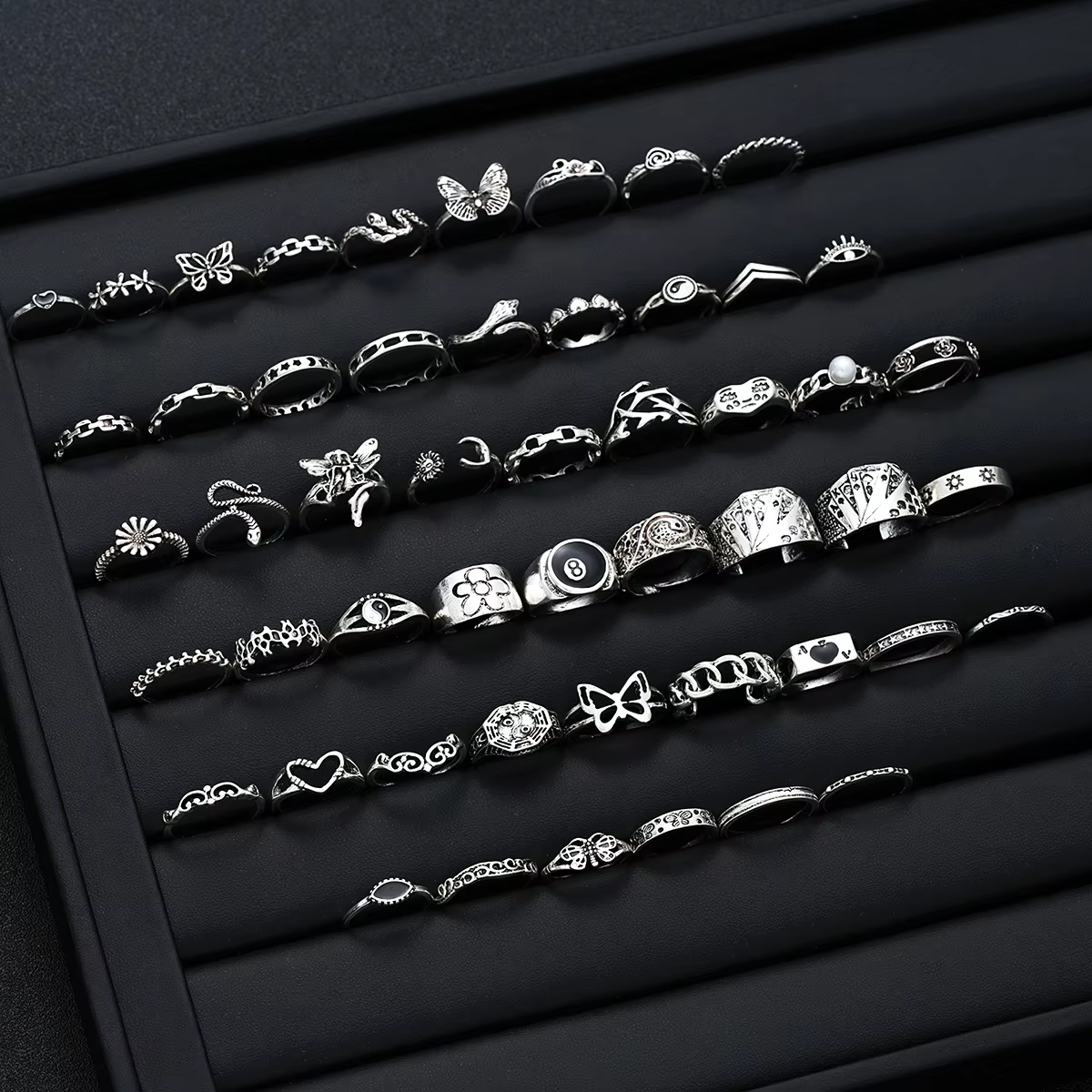 51 Pcs Punk Ring Set For Women - Men'S Gothic Formal Wear ulasan dan harga