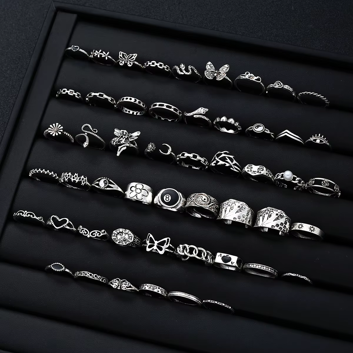 51 Pcs Punk Ring Set For Women - Men'S Gothic Formal Wear ulasan dan harga