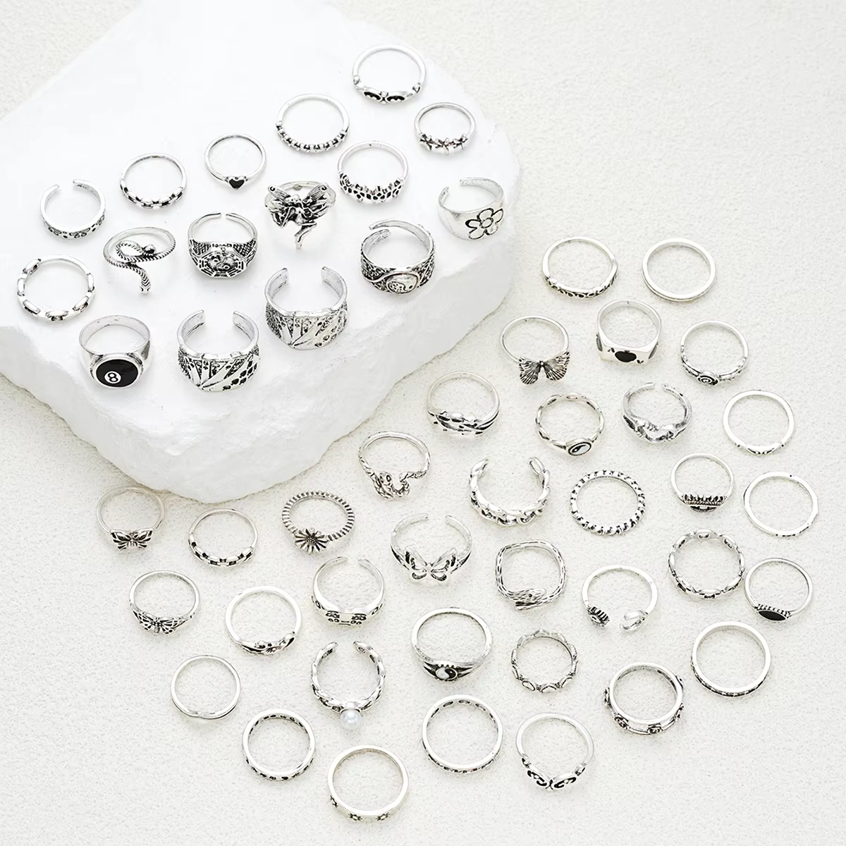 51 Pcs Punk Ring Set For Women - Men'S Gothic Formal Wear ulasan dan harga