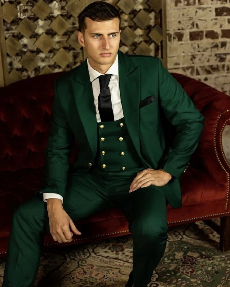 Green Classic Men Suits Formal - Men Formal Wear Green ulasan dan harga