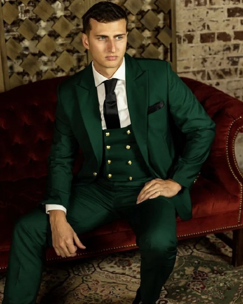 Green Classic Men Suits Formal - Men Formal Wear Green ulasan dan harga