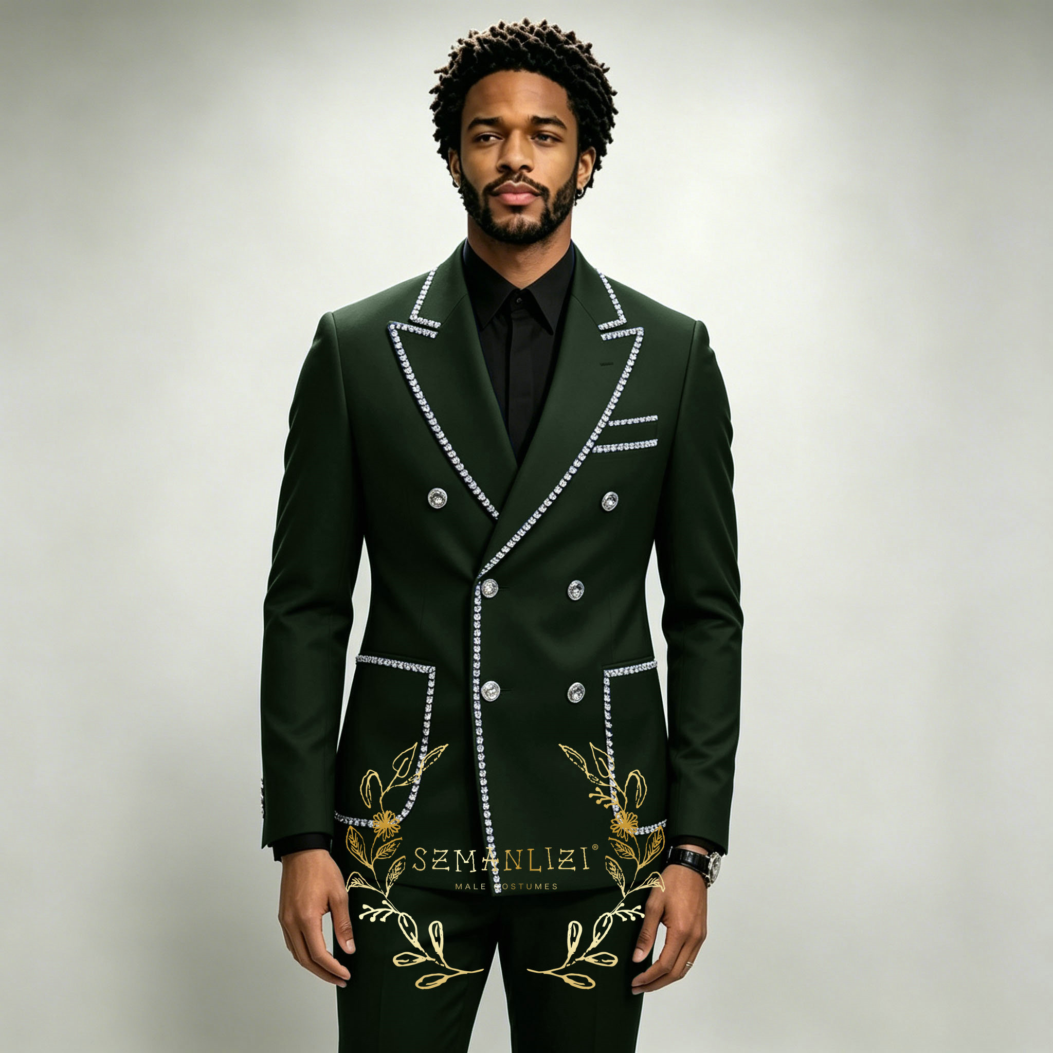 Luxury Men's Suits 2 Pieces Ro - Men Formal Wear Blue ulasan dan harga