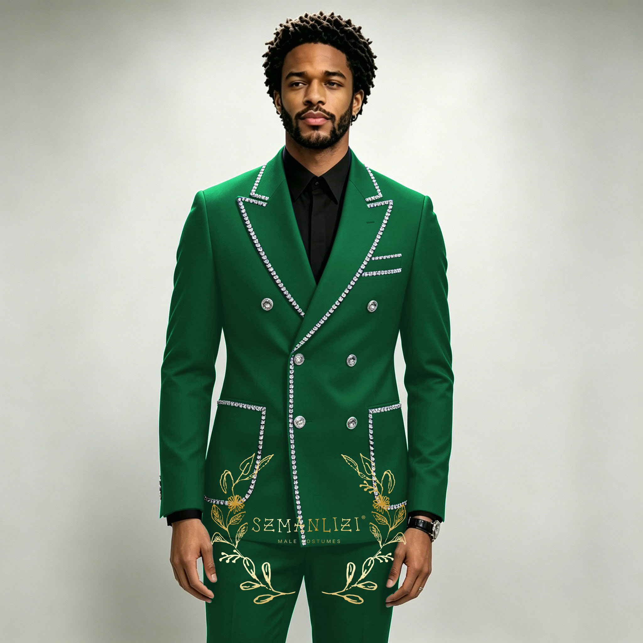 Luxury Men's Suits 2 Pieces Ro - Men Formal Wear Blue ulasan dan harga