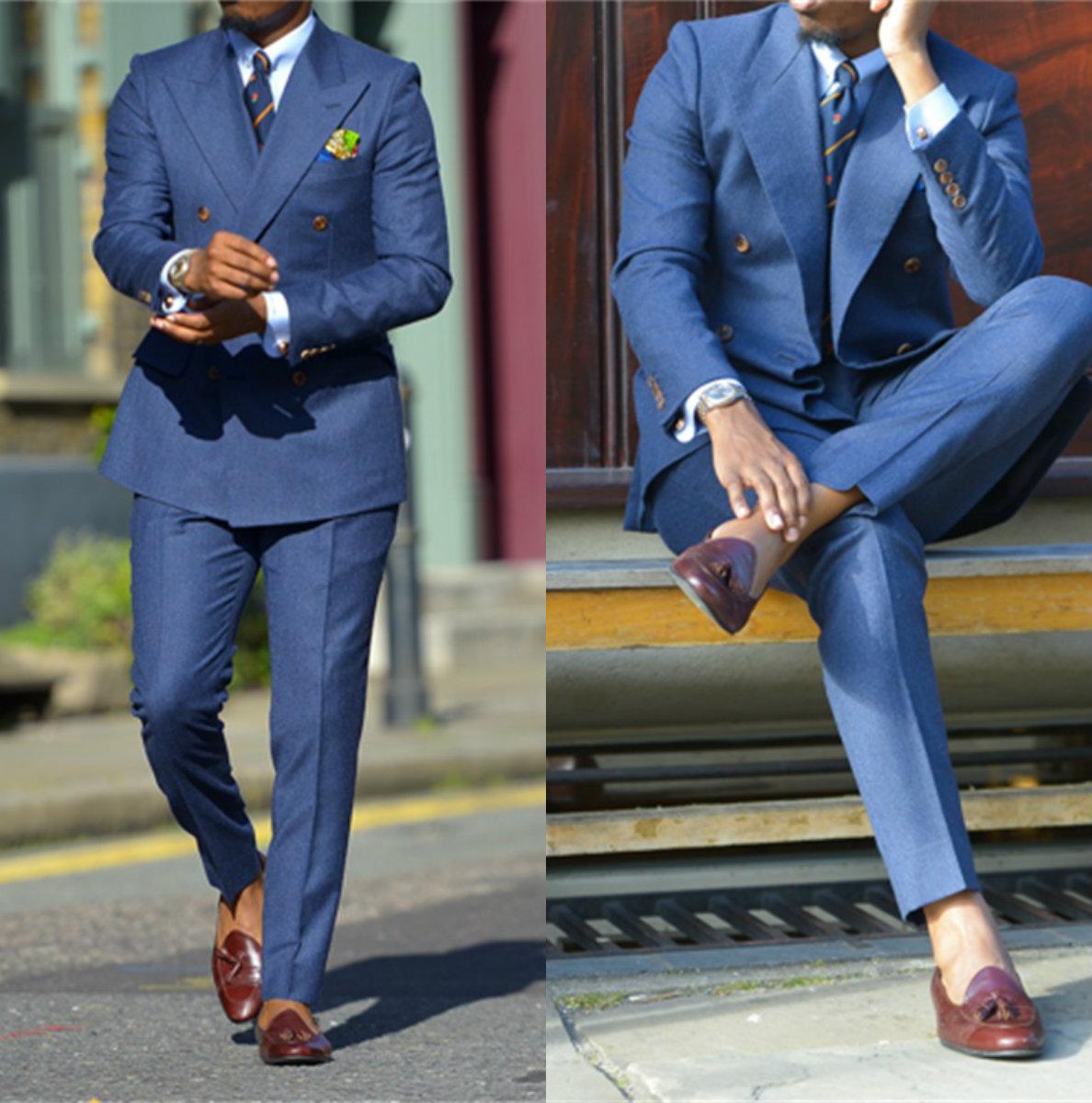 Dark Blue Formal Mens Suits Tw - Men Formal Wear Blue ulasan dan harga