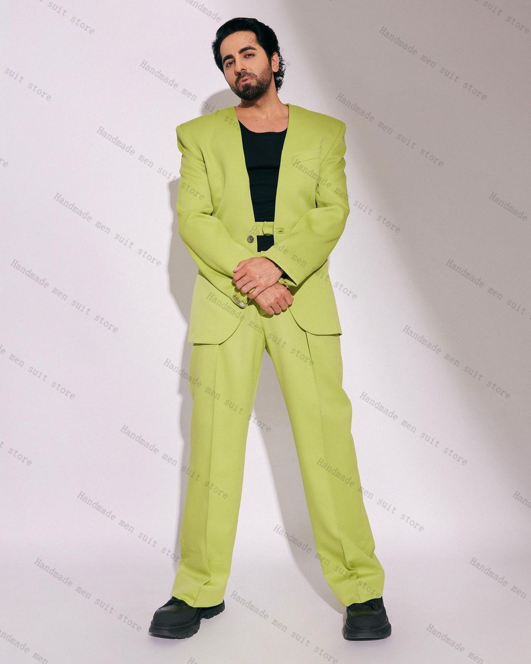 Fashion Green Men Suit Set 2 P - Men Formal Wear Green ulasan dan harga