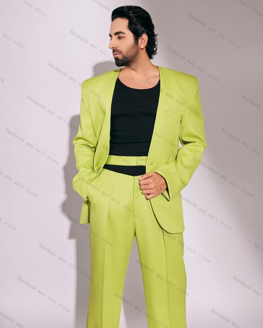 Fashion Green Men Suit Set 2 P - Men Formal Wear Green ulasan dan harga