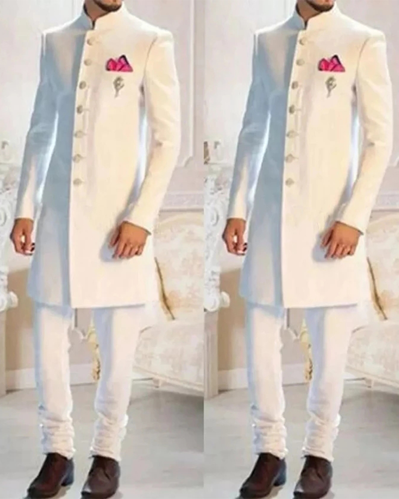 2Pc Fashion Design White Men S - Men Formal Wear Indian ulasan dan harga