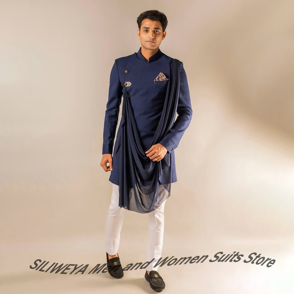 Elegant Men's Navy Blue Indian - Men Formal Wear Indian ulasan dan harga