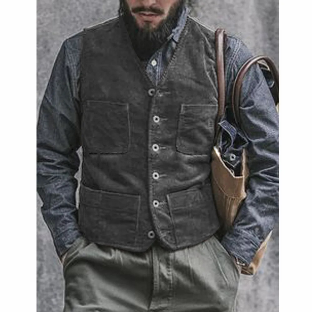 Corduroy Male Vest Suit for Me - Men'S Gothic Formal Wear ulasan dan harga