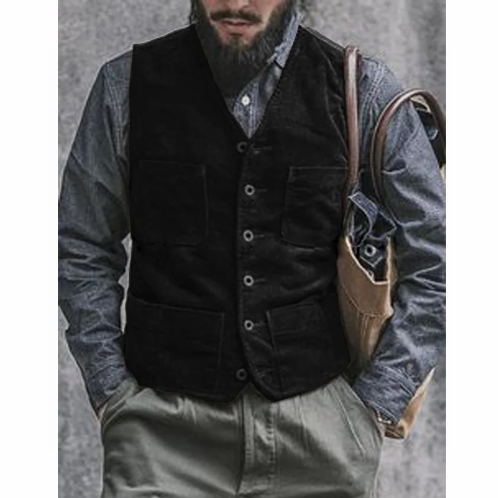 Corduroy Male Vest Suit for Me - Men'S Gothic Formal Wear ulasan dan harga