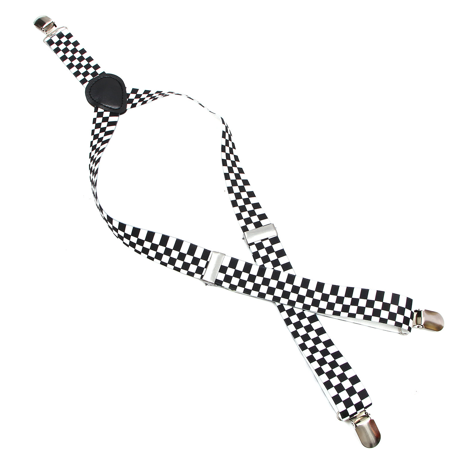 Stylish Checkered Black White  - Suspender Clip Formal ulasan dan harga