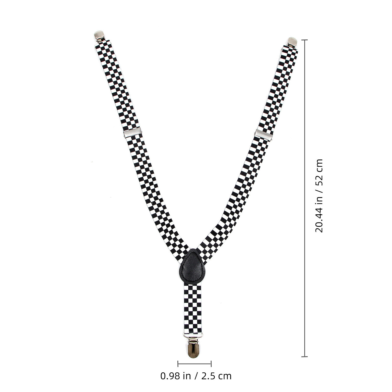 Stylish Checkered Black White  - Suspender Clip Formal ulasan dan harga