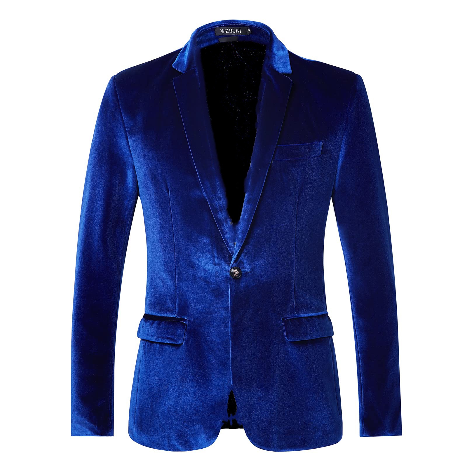 Men's Slim Fit Velvet Blazer J - Men Formal Wear Blue ulasan dan harga