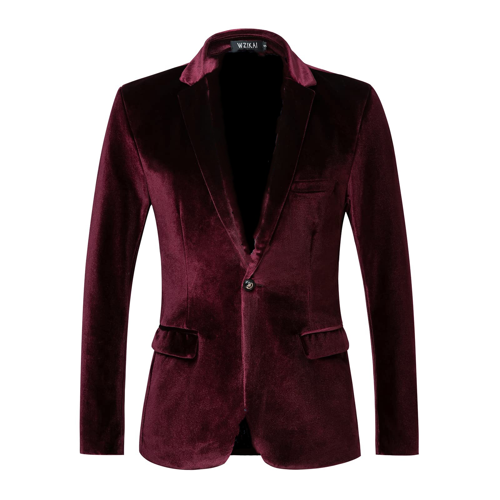 Men's Slim Fit Velvet Blazer J - Men Formal Wear Blue ulasan dan harga