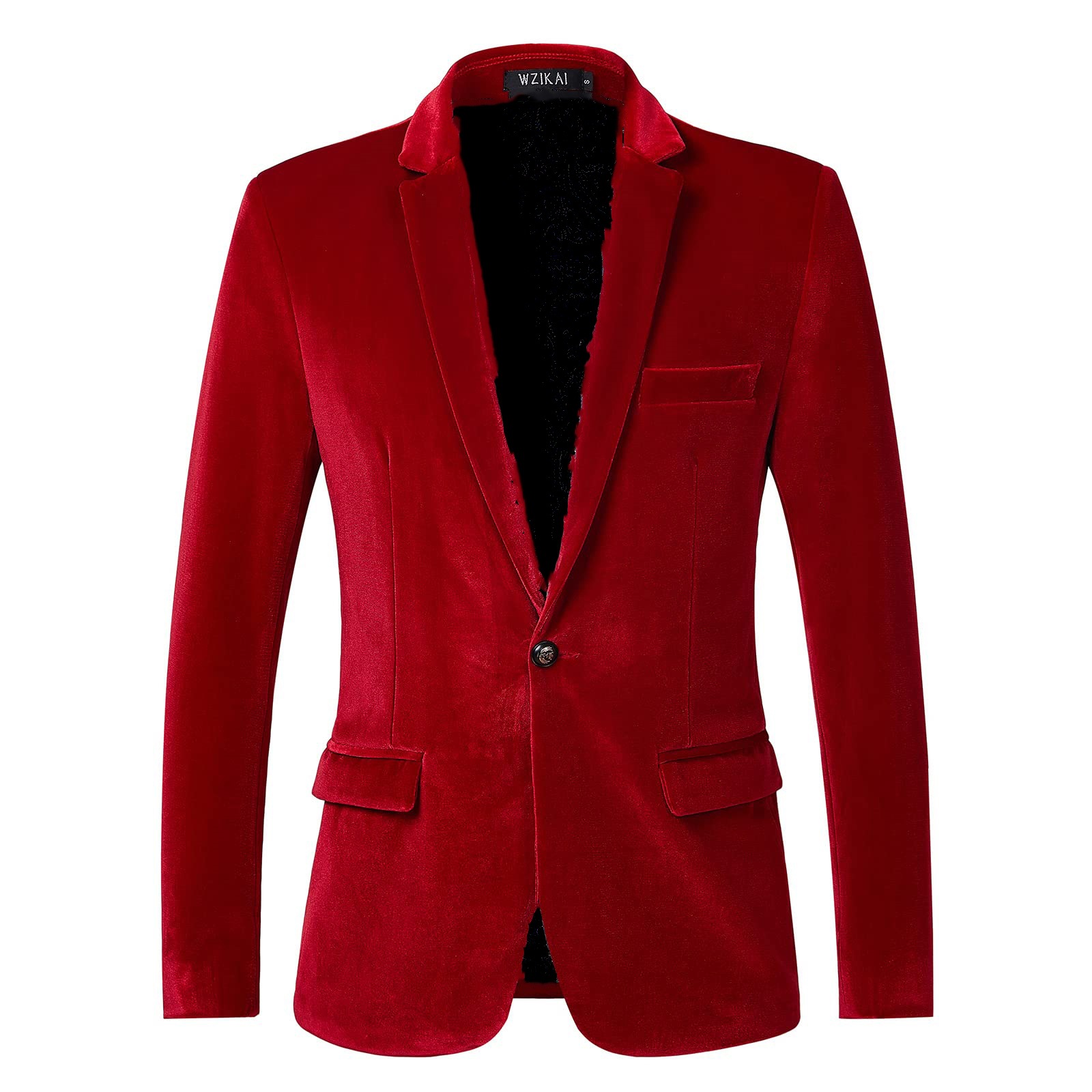 Men's Slim Fit Velvet Blazer J - Men Formal Wear Blue ulasan dan harga