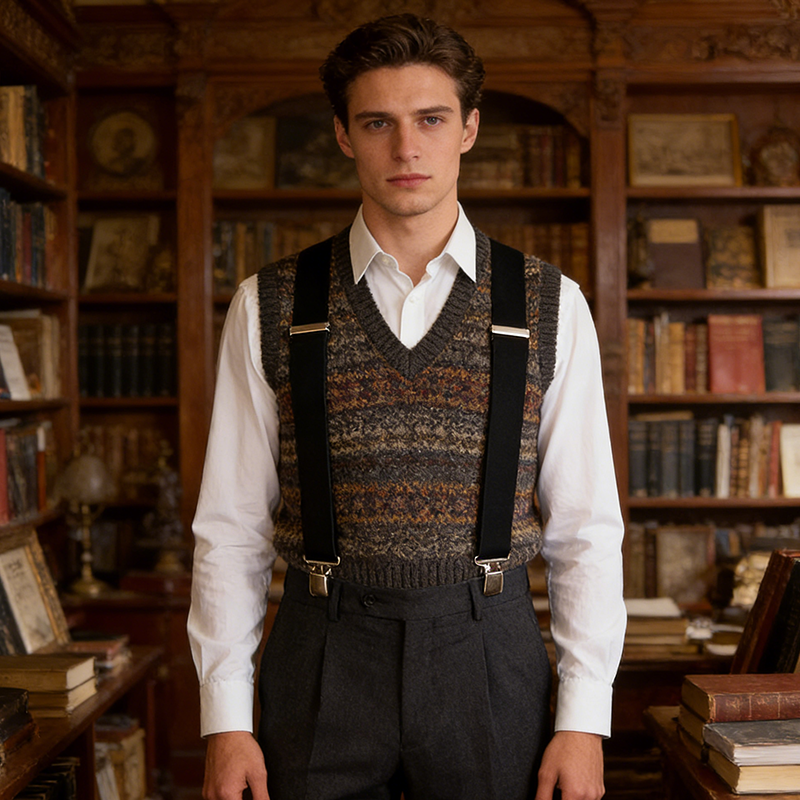 Retro Y-back Men's Suspenders  - Suspender Clip Formal ulasan dan harga