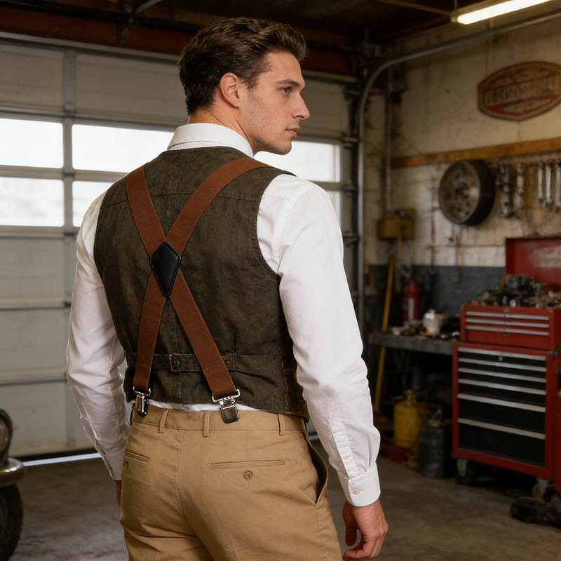 Retro Y-back Men's Suspenders  - Suspender Clip Formal ulasan dan harga