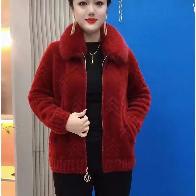 Women Knitted Cardigan Thick L - Wool Suit Jacket ulasan dan harga