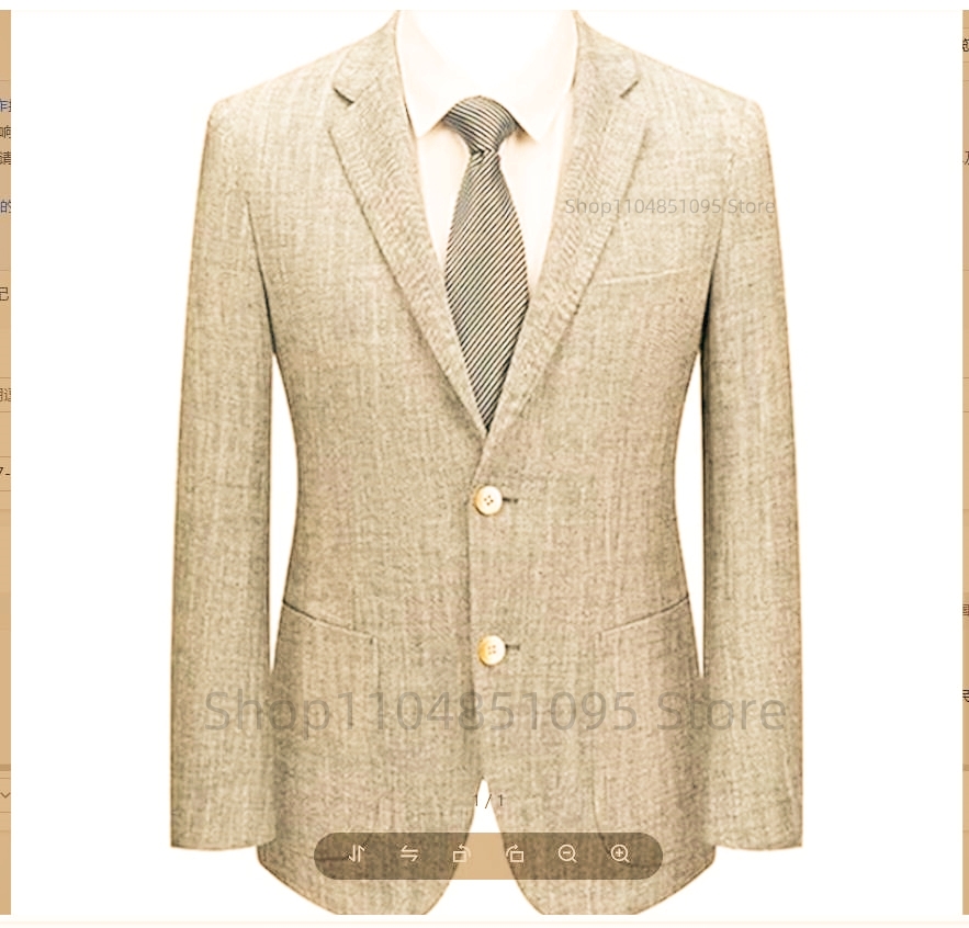 Men's Slim Fit Linen Suit Blaz - Men Formal Wear Blue ulasan dan harga