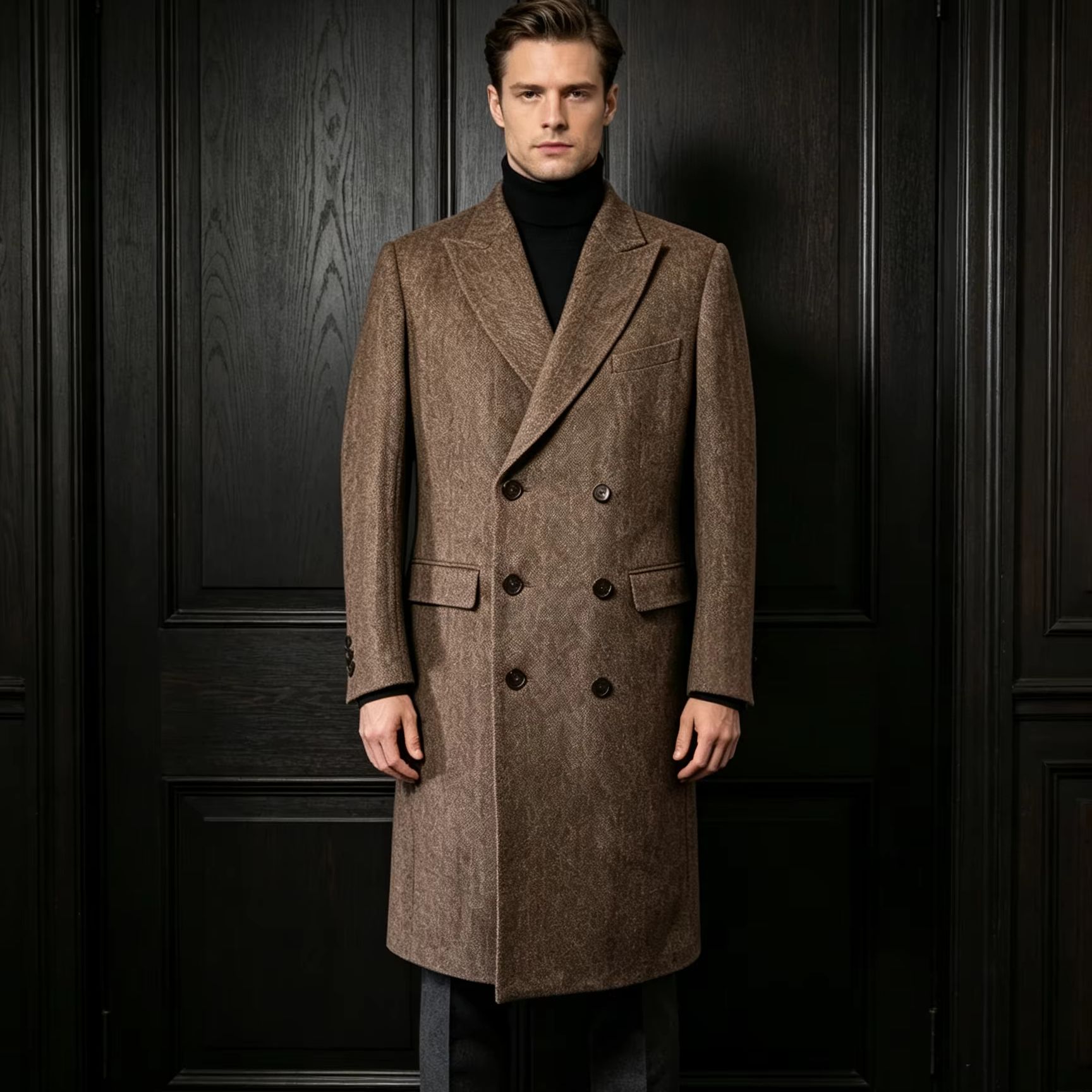 Men 100% Pure Wool Long Overco - Wool Suit Jacket ulasan dan harga