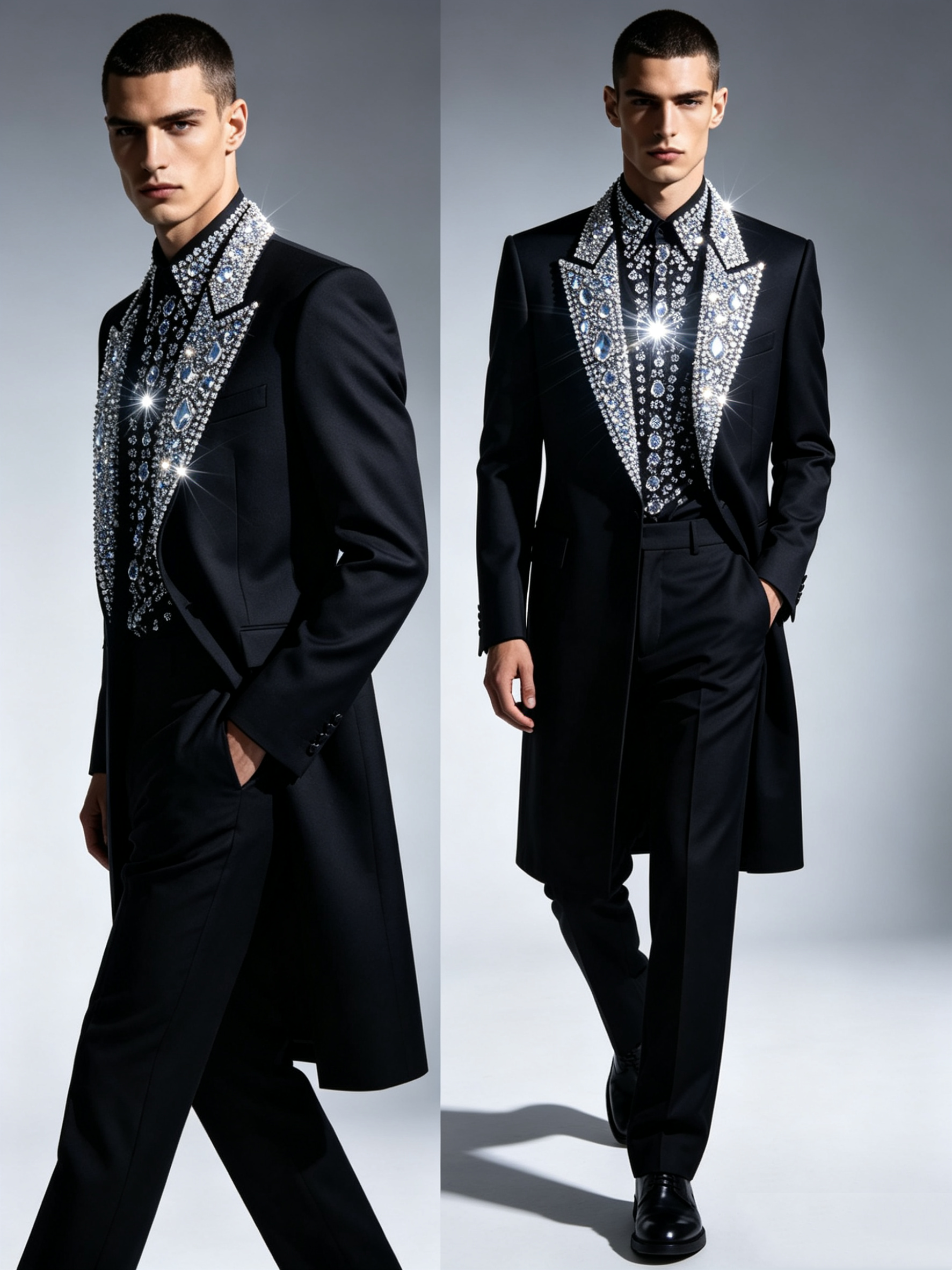 Designer Crystals Black Men Su - Men Formal Wear With Coat ulasan dan harga