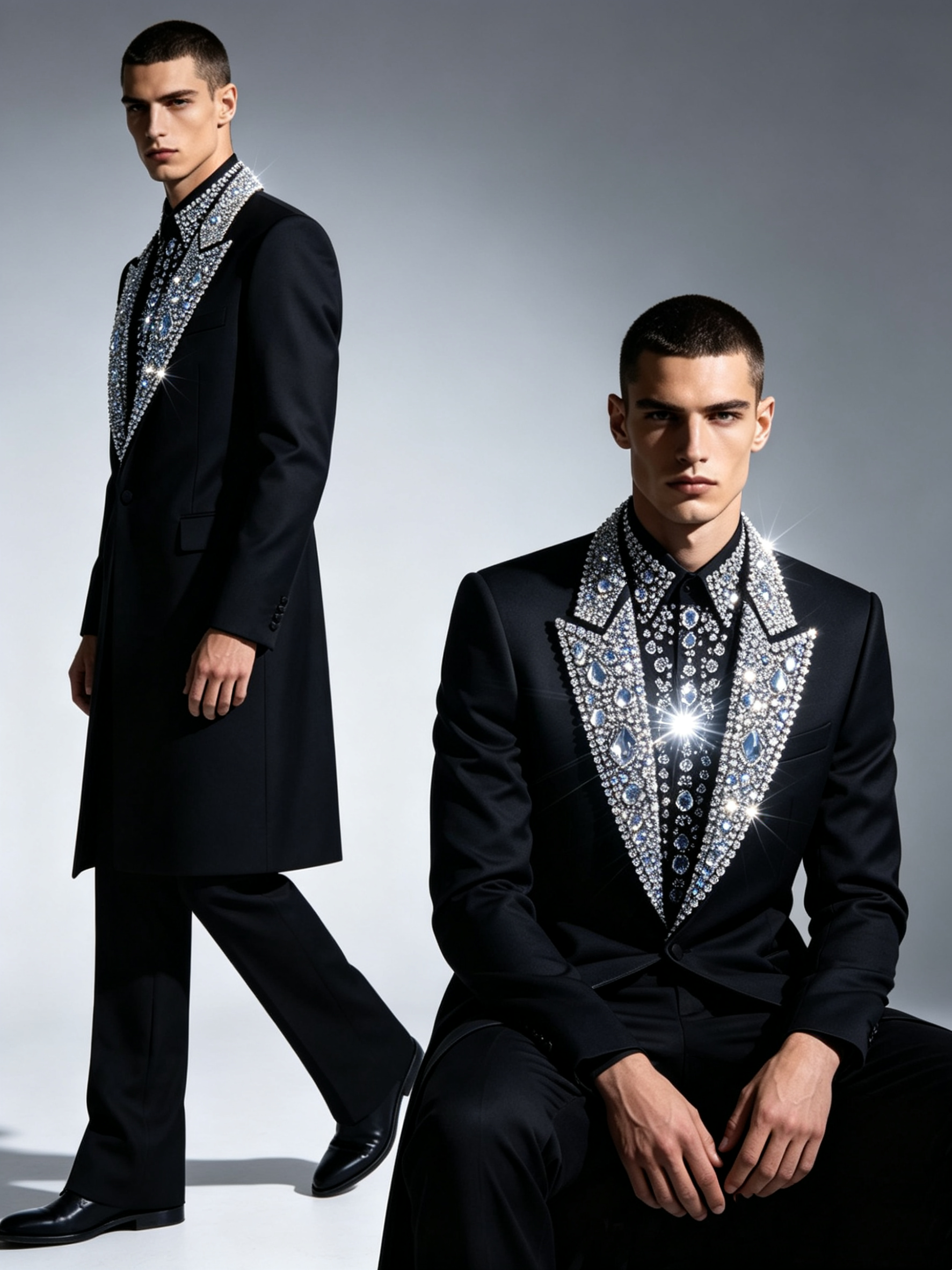 Designer Crystals Black Men Su - Men Formal Wear With Coat ulasan dan harga