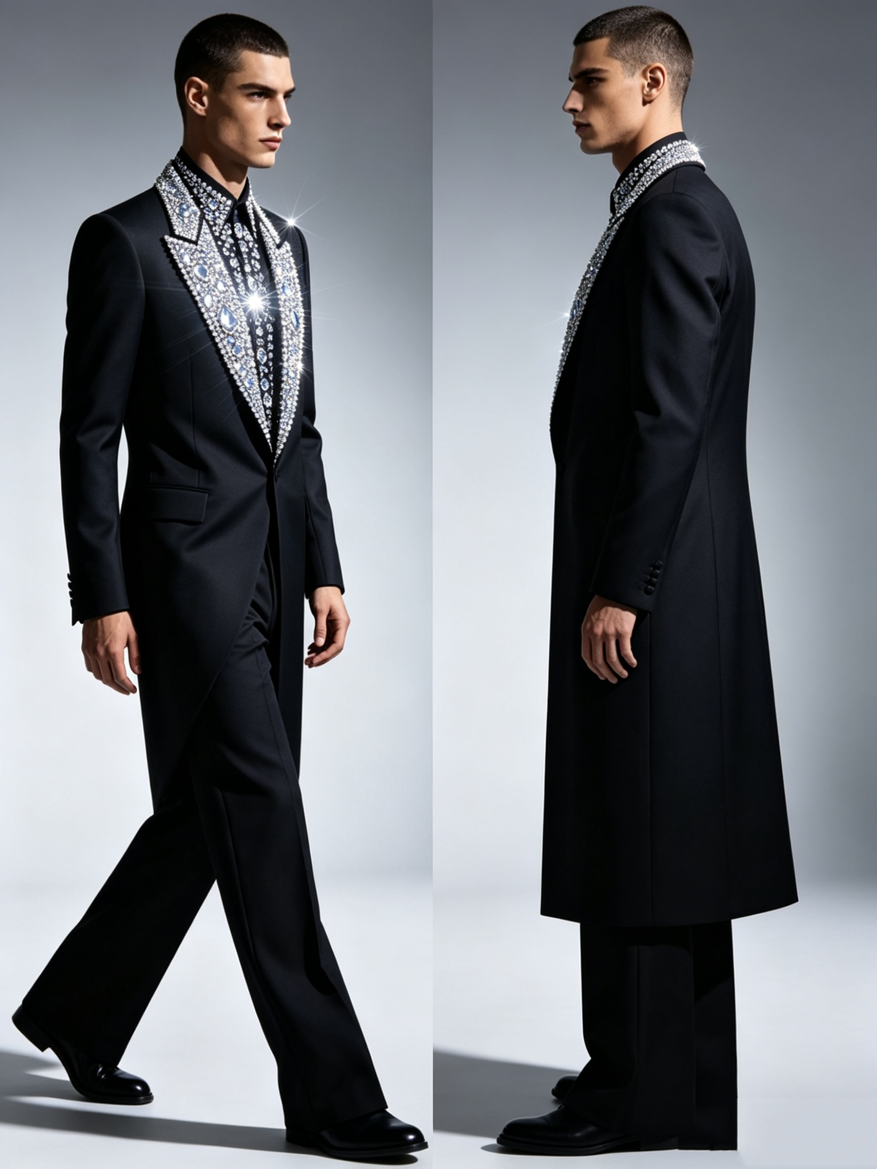 Designer Crystals Black Men Su - Men Formal Wear With Coat ulasan dan harga