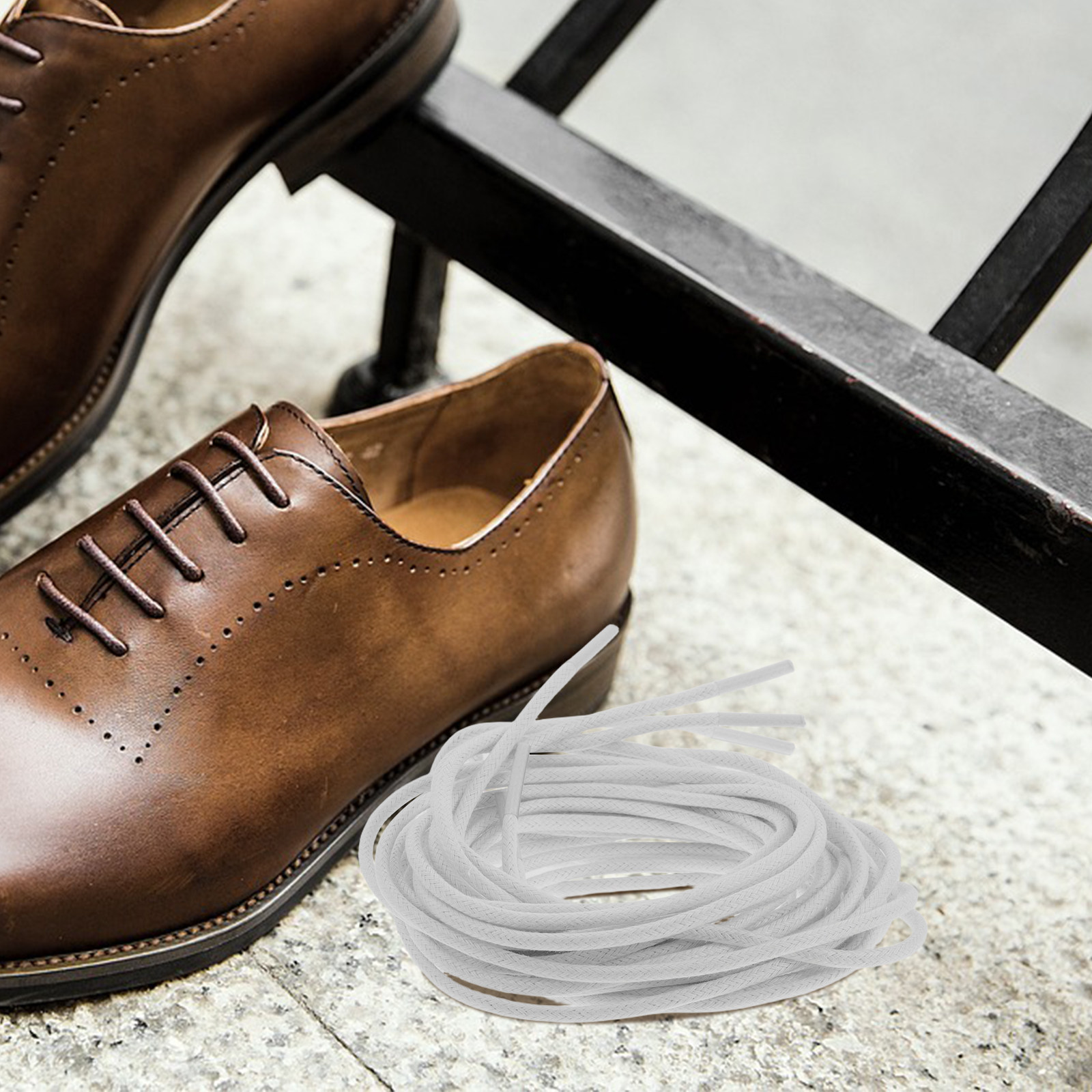 4Pcs Round Waxed Shoelaces Hea - Mens Formal Look ulasan dan harga