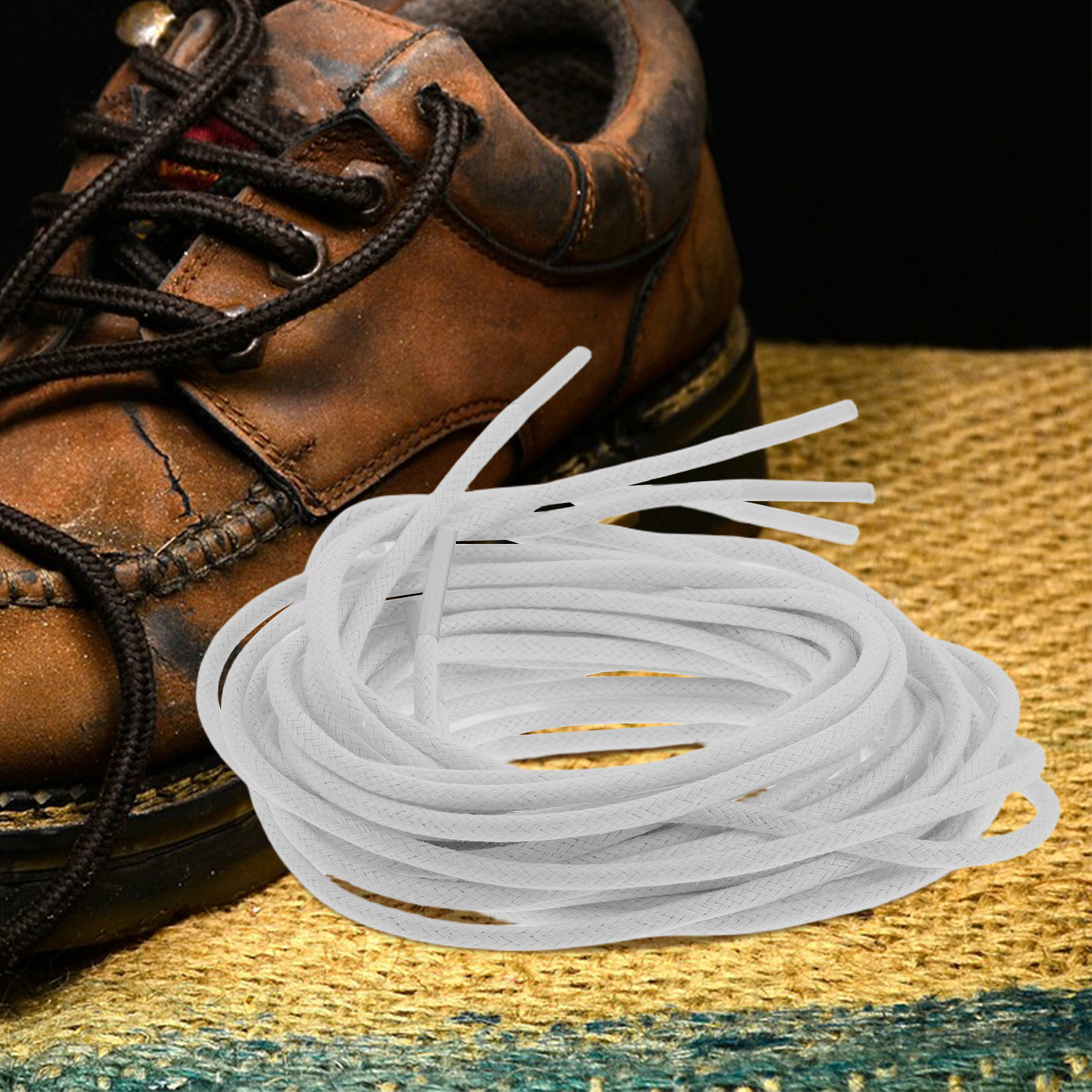 4Pcs Round Waxed Shoelaces Hea - Mens Formal Look ulasan dan harga
