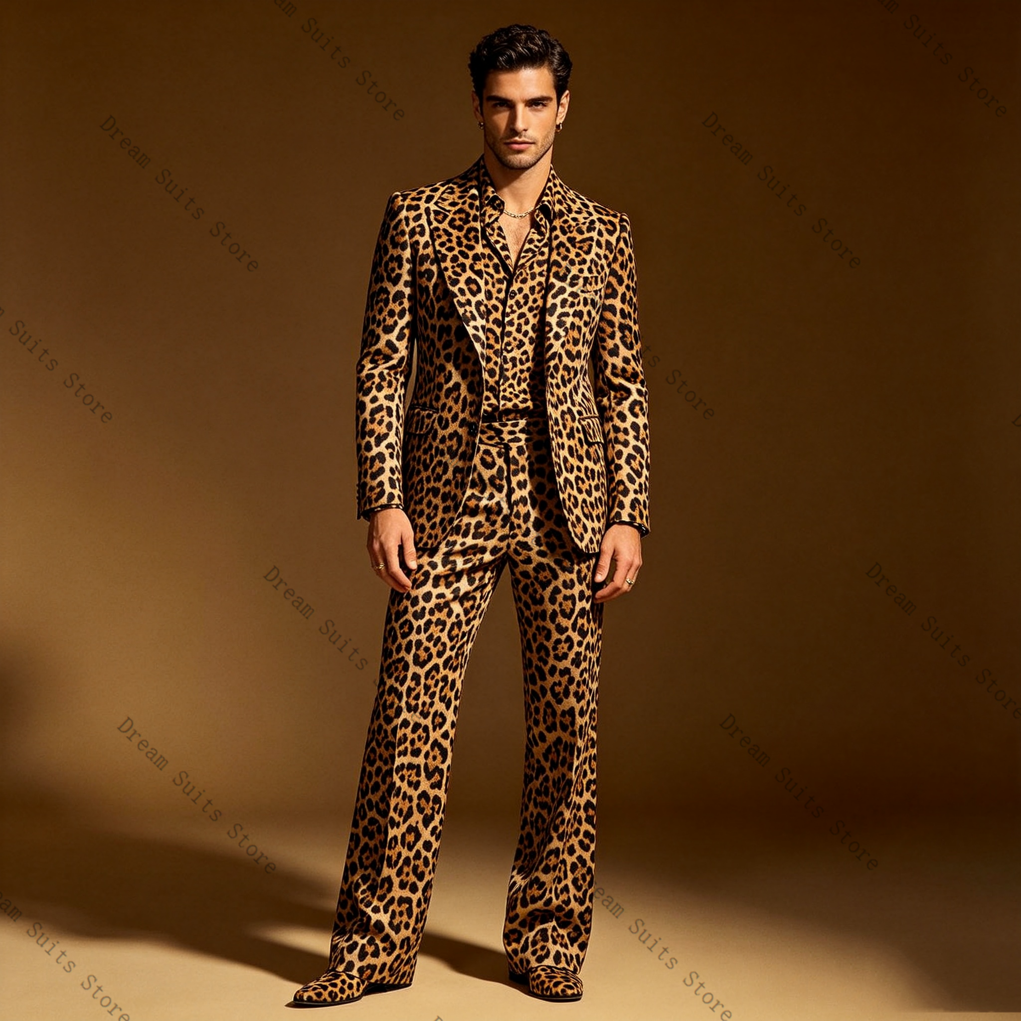 Leopard Print Men Suit Set 2 P - Men Formal Wear With Coat ulasan dan harga