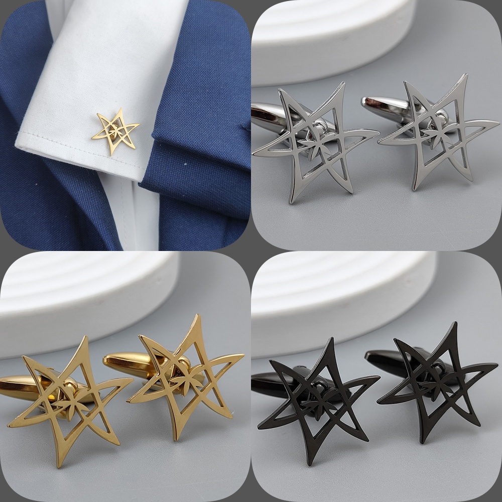 Hexagonal star gold-plated cuf - Men'S Gothic Formal Wear ulasan dan harga