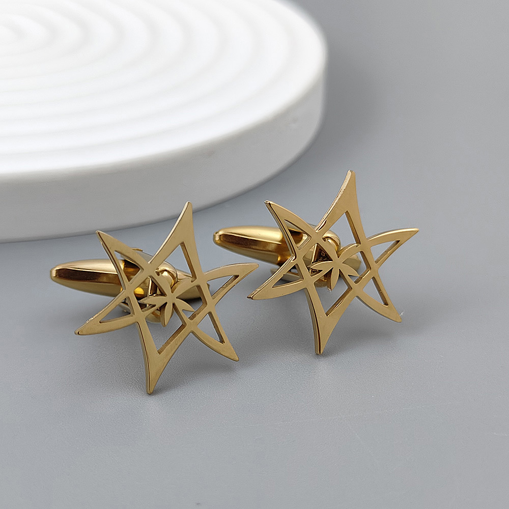 Hexagonal star gold-plated cuf - Men'S Gothic Formal Wear ulasan dan harga
