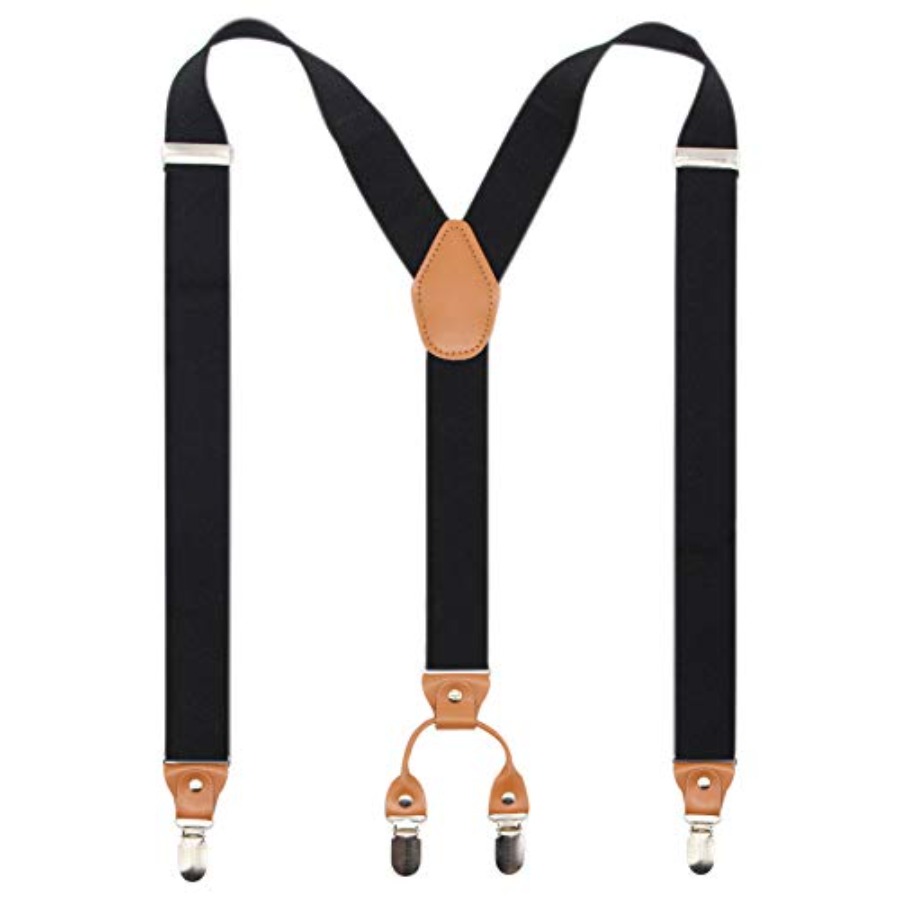 Men’s Y-Back 4 Metal Clip Elas - Suspender Clip Formal ulasan dan harga