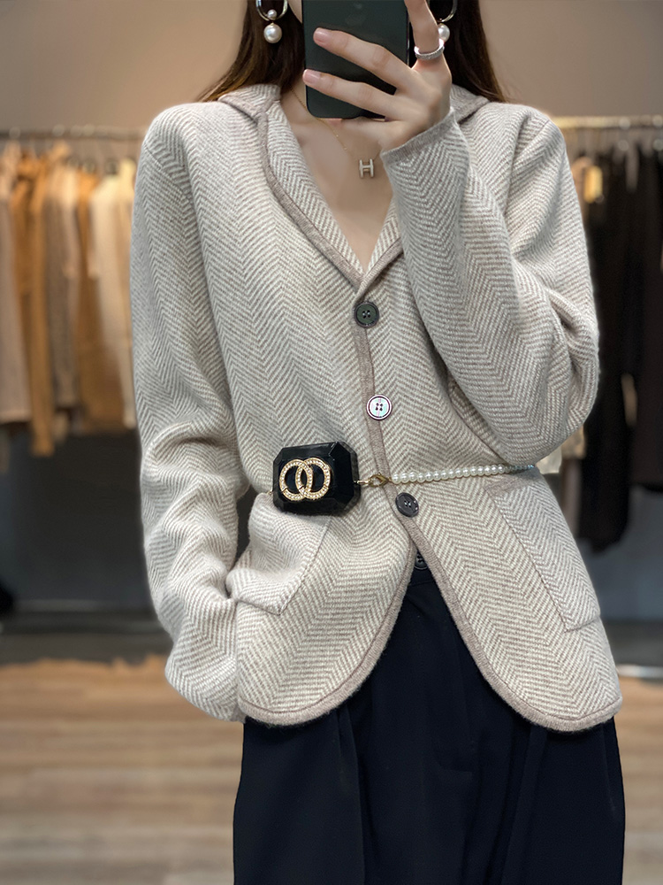 Autumn Winter Women Pure Cashm - Wool Suit Jacket ulasan dan harga