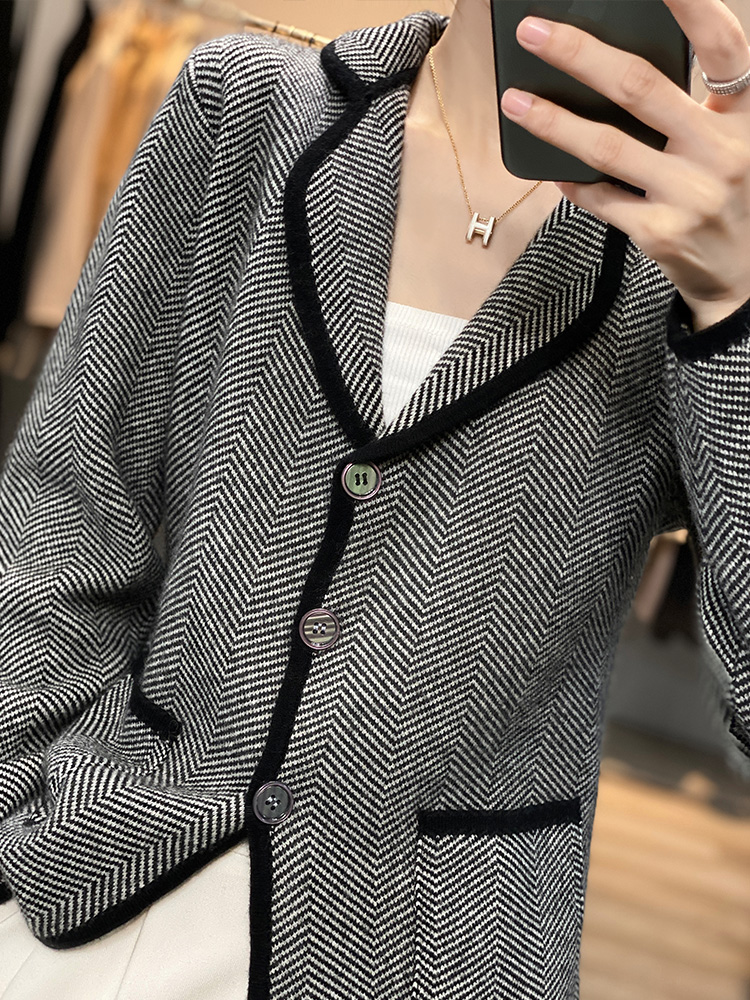 Autumn Winter Women Pure Cashm - Wool Suit Jacket ulasan dan harga
