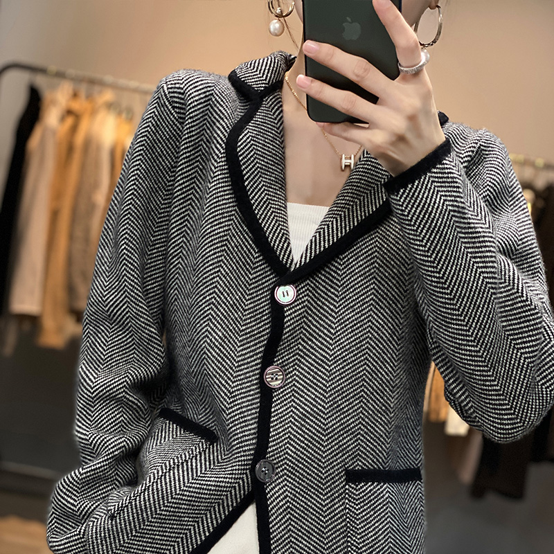 Autumn Winter Women Pure Cashm - Wool Suit Jacket ulasan dan harga