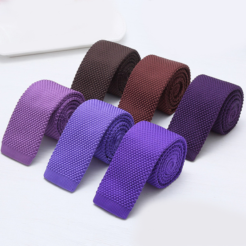 6cm Solid Black White Knitted  - Men Formal Wear Blue ulasan dan harga